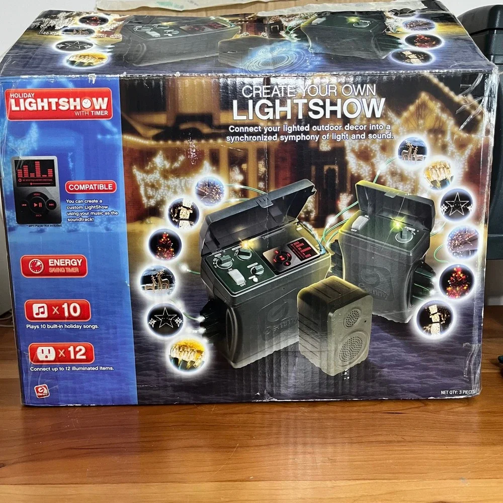 Gemmy Holiday Lightshow Music and Light Show Control Box System 12 Outlets 80232